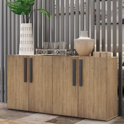 Aparador Buffet 4 Portas Viena Rustic/preto