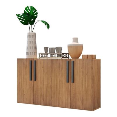 Aparador Buffet 4 Portas Viena Rustic/preto