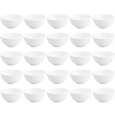 Kit 25 Cumbucas de Porcelana Brancas 200ml para Restaurantes Bares Hotéis Clean Lyor
