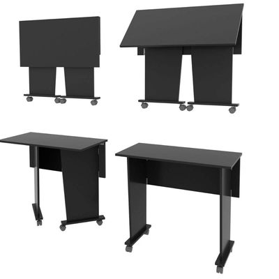 Mesa Multiuso para Computador Escrivaninha Dobrável 80cm com Rodízio Preta ME4117 Tecnomobili