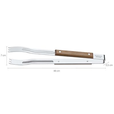 Pegador de Churrasco Carne Inox Cabo Longo Madeira 47cm Tramontina