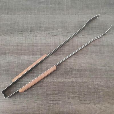 Pegador de Churrasco Carne Inox Cabo Longo Madeira 47cm Tramontina