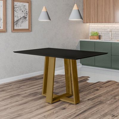 Mesa De Jantar 136cm Multimóveis Cr50044 Carvalho/preta