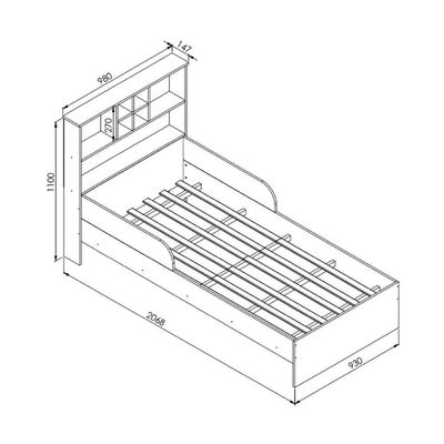 Cama Infantil Com Nichos Para Colchão 188x88cm Multimóveis Cr40069 Branca Branco