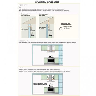 Coifa De Parede 60cm Vidro Curvo Duto Slim Inox 110v 110V