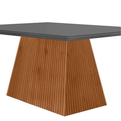 Mesa Sala De Jantar Aida 120cm Em Mdf E Vidro Com Canto