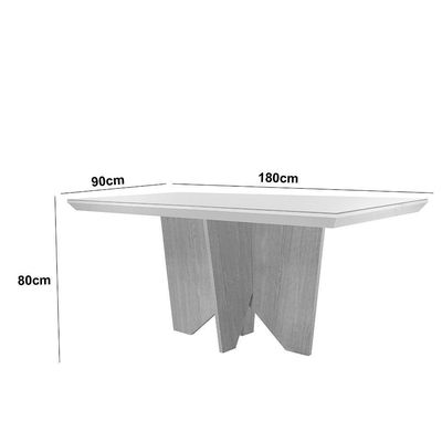 Mesa Sala De Jantar Evora 180cm Grafite
