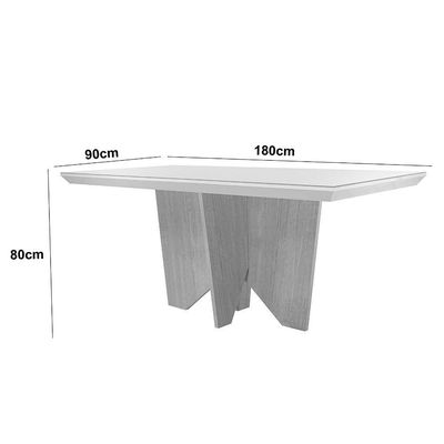 Mesa Para Sala De Jantar Evora 180cm Em Mdf E Vidro