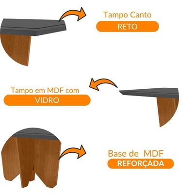 Mesa Para Sala De Jantar Evora 180cm Em Mdf E Vidro