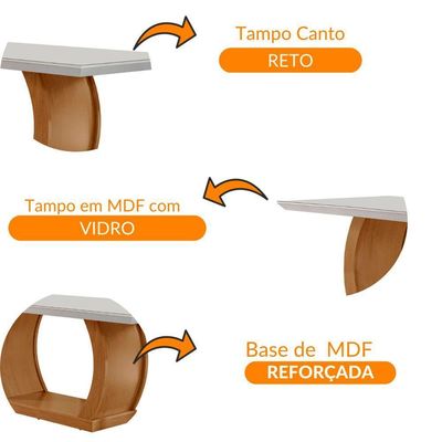 Mesa Sala De Jantar 180cm Milena Em Mdf E Vidro Off White
