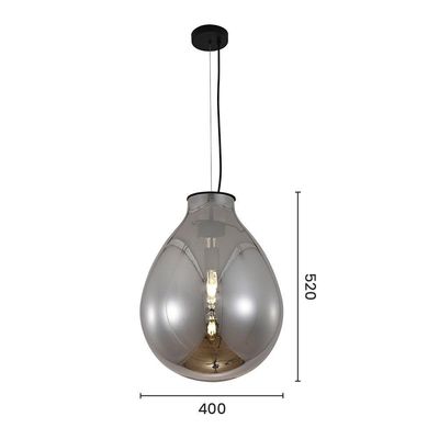 Lustre Pendente Sindora Dcd04011 G Preto - Fumê E27 Bivolt