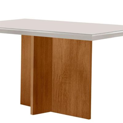 Mesa Para Sala De Jantar Olimpia 120cm Em Mdf E Vidro