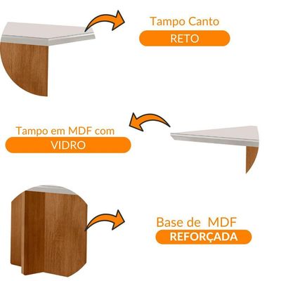 Mesa Para Sala De Jantar Olimpia 120cm Em Mdf E Vidro