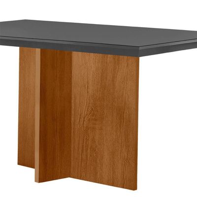 Mesa Sala De Jantar Olimpia 120cm Em Mdf E Vidro Canto Reto