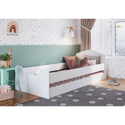 Cama Infantil Com Protetores Para Colchão 188x78cm Multimóveis Cr40072 Branca Branco