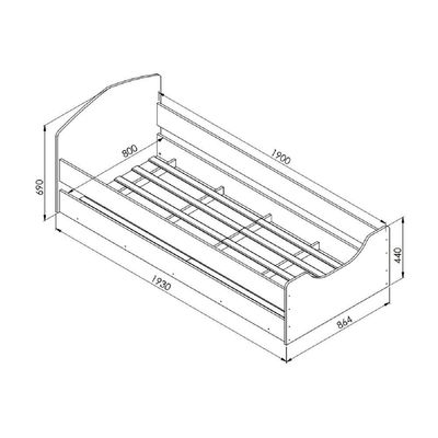 Cama Infantil Com Protetores Para Colchão 188x78cm Multimóveis Cr40072 Branca Branco