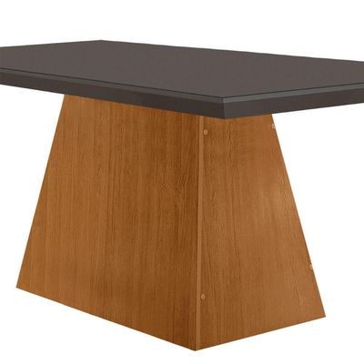 Mesa Para Sala De Jantar Aida 180cm Em Mdf E Vidro Grafite