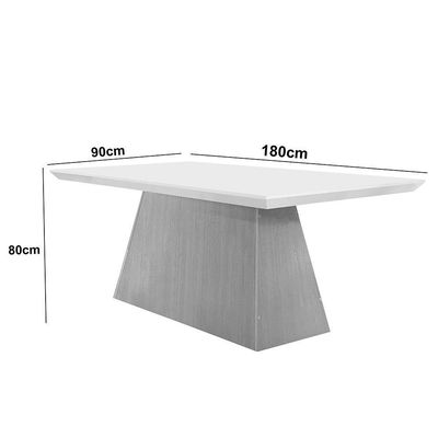 Mesa Para Sala De Jantar Aida 180cm Em Mdf E Vidro Grafite