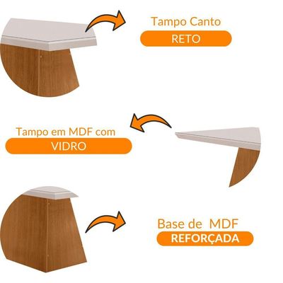 Mesa Para Sala De Jantar Aida 180cm Em Mdf E Vidro Off White