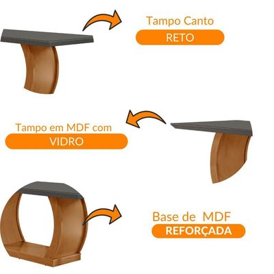 Mesa Para Sala De Jantar 180cm Milena Em Mdf E Vidro Grafite