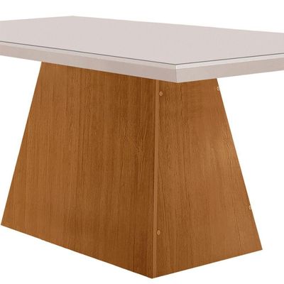 Mesa Para Sala De Jantar Aida 180cm Em Mdf E Vidro Off White