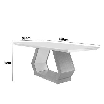 Mesa Sala De Jantar Lara 180cm Off White/ Imbuia/ Serig. Off