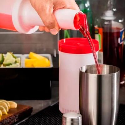 Kit 2 Garrafas Plásticas Store'n Pour 1000ml Vermelha Weck Flair Bartenders