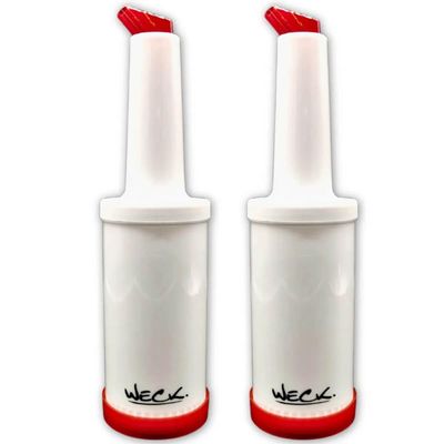 Kit 2 Garrafas Plásticas Store'n Pour 1000ml Vermelha Weck Flair Bartenders