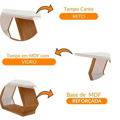 Mesa Sala De Jantar Lara 180cm Off White/ Imbuia/ Serig. Off