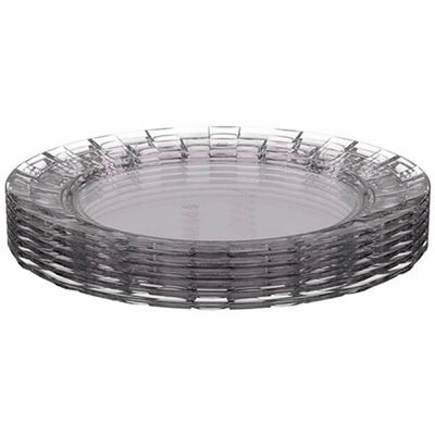 Jogo 72 Pratos Médios 19cm Plástico Transparente Servir Sobremesa Doces Mesa Posta Crippa