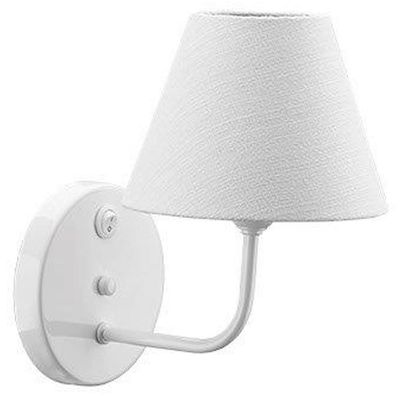 Kit 2 Arandelas Brancas Interruptor Bivolt Parede Cúpulas Tecido Quartos Luminárias