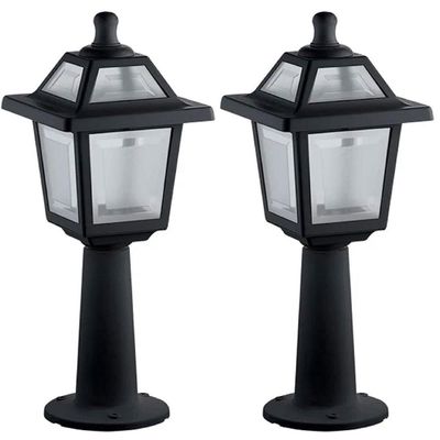 Kit 2 Luminárias de Chão Preta Ravena Dital Balizador Jardim Muro Externo Clássico