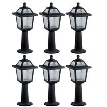 6 Balizadores de Jardim Pretos 45x18cm Luminárias de Chão Externas Ravena Dital Clássico