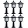 6 Balizadores de Jardim Pretos 45x18cm Luminárias de Chão Externas Ravena Dital Clássico