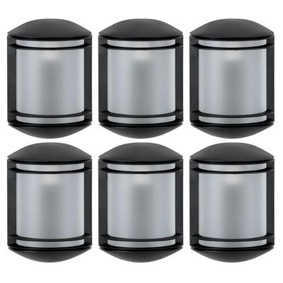 Kit 6 Arandelas Externas Elegance Pretas Bivolt Luminárias de Parede Jardim Hall de Entrada Dital