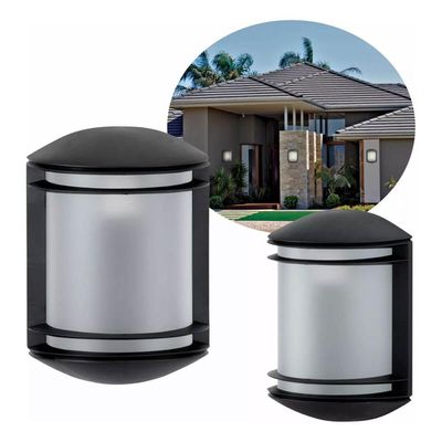 Conjunto 12 Arandelas Externas Pretas Fachada Jardim Muro Bivolt Luminária de Parede