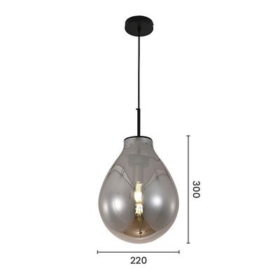 Lustre Pendente Sindora Dcd04007 P Preto - Fumê E27 Bivolt