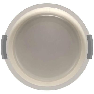 Conjunto 5 Bacias 5L Flow Pega Ergonômica Bege Resistente OU para Cozinha e Lavanderia