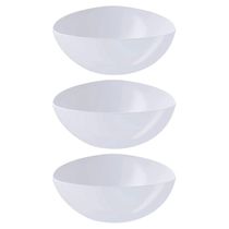 3 Saladeiras Triangulares Tigelas Plástico 2,5L Branco Coza