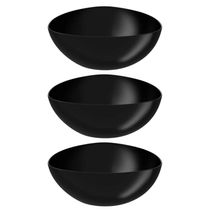 Kit 3 Tigelas Triangulares 3,5L Saladeiras Plásticas Pretas