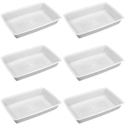 Kit 6 Bandejas de Plástico 7L Bacia Plasvale 45x30x8cm Açougue Restaurante