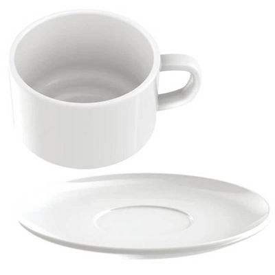Jogo 6 Xícaras de Chá Paola 240ml Porcelana com Pires Servir Café Tramontina