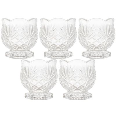 Kit 5 Mini Vasos Decorativos 8x8cm Dublin Porta Colher Crist
