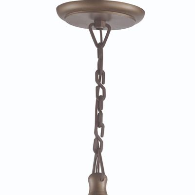 Kit 6 Luminárias de Teto Colonial Pendente Grego 18x58cm Marrom Lente Fosca Dital