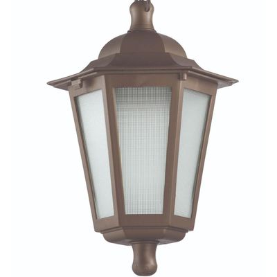 Kit 6 Luminárias de Teto Colonial Pendente Grego 18x58cm Marrom Lente Fosca Dital