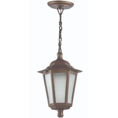 Kit 6 Luminárias de Teto Colonial Pendente Grego 18x58cm Marrom Lente Fosca Dital