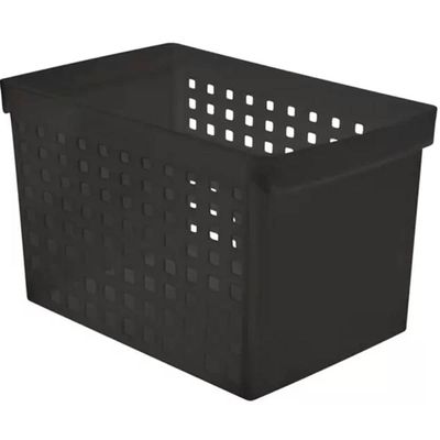 8 Caixas para Pastas Suspensas 42x27cm Pretas Arquivo Largo com Furação Office Line Ordene