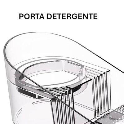 Porta Detergente com Suporte para Sabão e Esponja Transparente Smart S Crippa Pia Cozinha