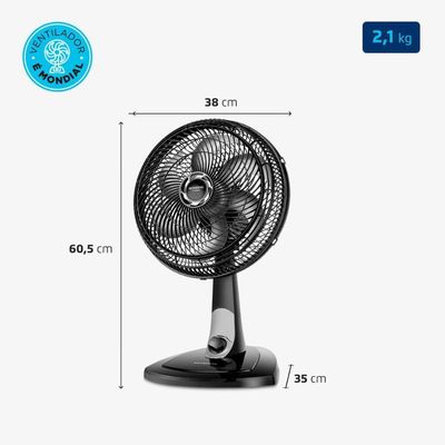 Ventilador Mondial Vt-30nb 30cm Preto Com Prata 127 V