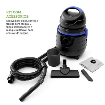 Aspirador De água E Pó Philco 1500w 20l Pas80 Preto 127V